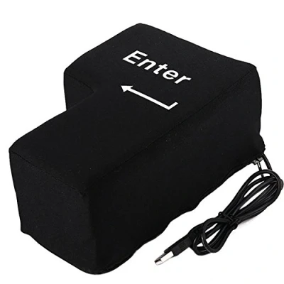 Bild av Daity Big Enter Button Multifunction Key Pillow med Data Input USB Anti stress Nap Kudde för kontor, hem och affärsresor