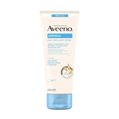 Bild av Aveeno Dermexa Daglig känslomässig kräm (200 ml), kroppslotion för mycket torr hud som tenderar att eksem, naturlig hudvård med havre och ceramider, vegan*