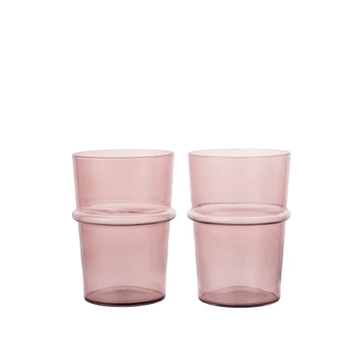 Bild av Ferm Living Boya Tall Glasses Glas Set of 2 Mauve W8.8 x D8.8 H12 cm
