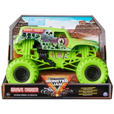 Bild av monster Jam, officiell gravgrävare truck, samlare formgjutna fordon, skala 1:24, barnleksaker för pojkar och flickor från 3 år