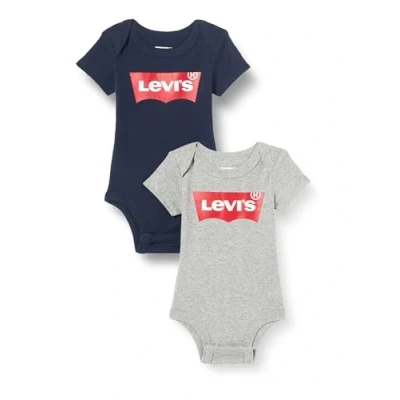 Bild av Levi&#039;s Barn fladdermusvinge 2 delad bodysuit unisex baby, Grå ljung, 0 6 månader