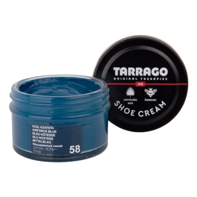 Bild av Tarrago skokräm premium för ultimat lädernäring, glans och skydd läder syntetiska läderskor, skor, väskor tillbehör 50 ml, Flygvapnet blå (58), ml