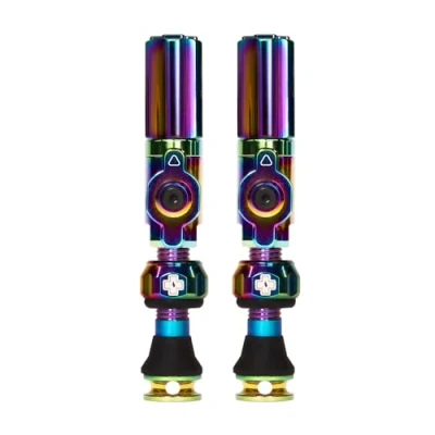 Bild av Muc Off Big Bore Hybrid Tubeless Valves, iridescent 45 mm Precision Engineered Dust Caps för cyklar med revolutionerande luftflödesteknik Schrader Valve MTB/Road/Gravel Bikes