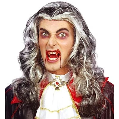 Bild av 6146T # Lange Vampir Perücke Dracula Vampirperücke
