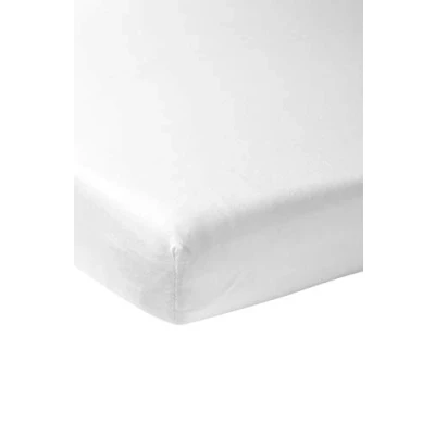 Bild av Meyco Baby Uni underlakan för samsovaren (underlakan med mjuk jerseykvalitet, tillverkat av 100% bomull, perfekt passform tack vare elastiskt band runt om, andas, mått: 50 x 90 cm), vit