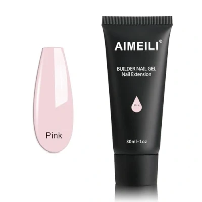 Bild av AIMEILI Rosa Byggare Gel Nagel Förlängning Poly Extension Nails Blötläggning av UV LED Nagelförbättring Manikyrverktyg Nagelkonst Falska Naglar 30ml