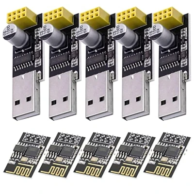 Bild av AZDelivery 5 x ESP8266 ESP 01S med USB Adapter Wlan WiFi Modul kompatibel Arduino inklusive en E Book!