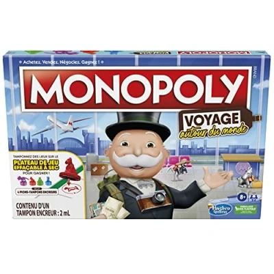 Bild av Hasbro Gaming Monopoly Travel runt om i världen, brädspel (fransk version)