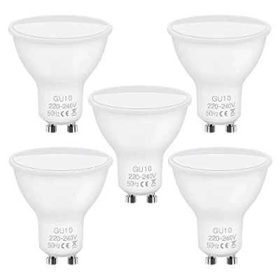 Bild av Vicloon GU10 LED glödlampor, 5 st 6 W glödlampa, 40 glödlampa ekvivalent, 50 halogenlampa kall vit 500 K, 450 lm, 120strålvinkel, inte dimbar