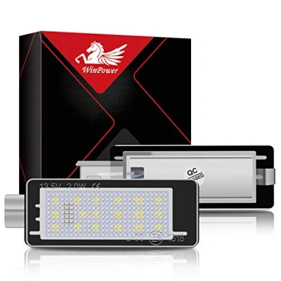 Bild av WinPower Nummerplåtslampa 18 SMD Vit LED Felfri Bak för Laguna Espace Scenic Modus Clio Captur Fluenc ect., 2 Stycken