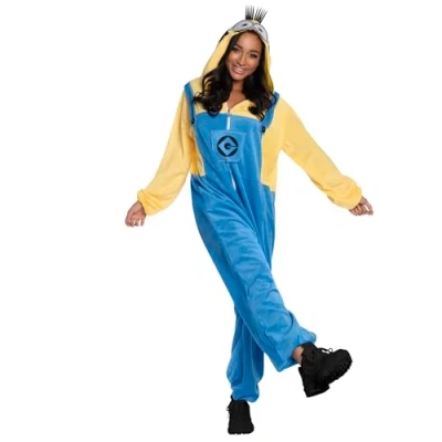 Bild av Rubies 1001772S M000 Minon Vuxen Onesie Minion Fancy Klänning, Flerfärgad, S M