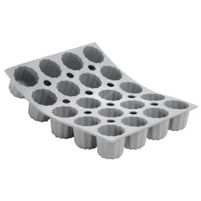 Bild av De Buyer 1856.21D Elastomoule silikon bakform 20 mini Bordelais räfflade kakor, 1,9 cl kapacitet
