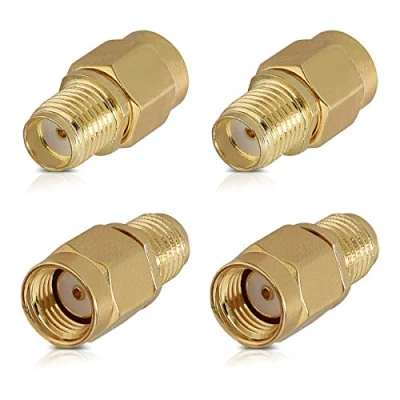 Bild av kwmobile RP SMA hane till hona adapter paket med 4 koaxial antennkabel antennplugg koaxialkontakt kontakt multipack set