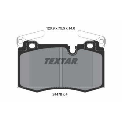 Bild av TEXTAR 2447801 Jeu de plaquettes frein préparé pour indicateur d&#039;usure MINI: 3/5 portes, Clubman, Cabriolet