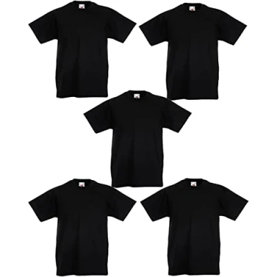 Bild av Fruit of the Loom T shirt för pojkar 61 019 0 (5 pack), Svart, 12 År
