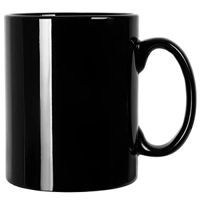 Bild av Smilatte 600 ml extra stor keramisk kaffekopp, M017 klassiskt porslin boss super kopp tekopp med handtag för kontor och hem, svart
