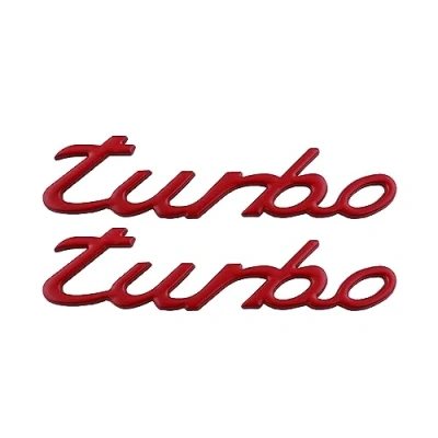 Bild av TURBO emblem bilbricka universell bil styling klistermärke dekal logotyp (röd)