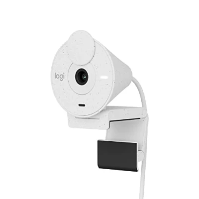 Bild av Logitech Brio 300 Full HD webbkamera med sekretesslutare, automatisk ljuskorrigering brusreducerande mikrofon, USB C, certifierad för Zoom, Microsoft Teams, Google Meet Vit
