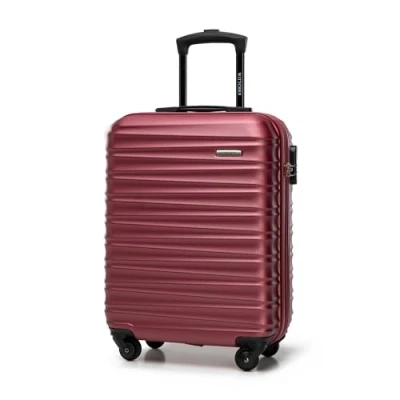 Bild av WITTCHEN GROOVE Line Liten resväska, handbagageväska Handbagage Rejält bagage Hårt ABS Nummerlås Teleskophandtag 4 länkhjul Storlek S Vinröd