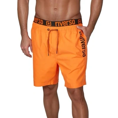 Bild av riverso Badbyxor herr normal passform RIVBobby badshorts sportbyxor simbyxor shorts tryck elastisk midja Svart grön orange röd S M L XL XXL 3XL 4XL 5XL, cherry röd,