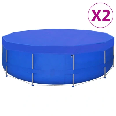 Bild av VidaXl Poolöverdrag 2 St Pe Runt 460 Cm 90 G/M²