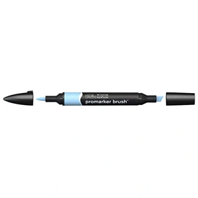 Bild av Winsor &amp; Newton 0204378 penselmärkpennor (för ritningar, kalligrafi, design och layouter, randfri ritning med kil penselspets) molnblå