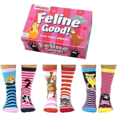 Bild av Feline Good katter Oddsocks strumpor i 3742 set om 6 strumpa,