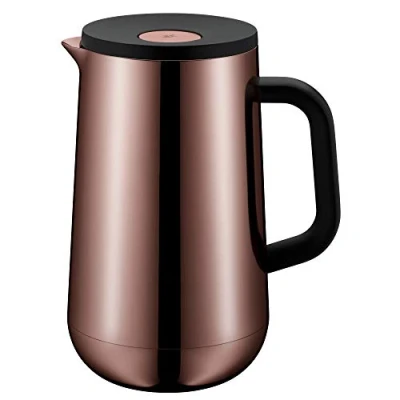 Bild av WMF Impulse isolerad kanna vintage koppar te kaffe 1,0 L höjd 23,4 cm glasinsats automatisk stängning 24 timmar kall och varm presentask, rostfritt st
