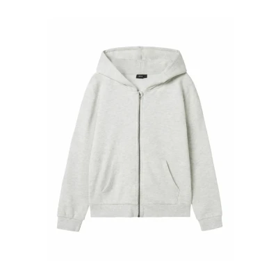 Bild av NAME IT Unisex Nlnnizu Ls Bru Sweat Card W. Hood Noos joggingbyxor, Ljusgrå melange, 122 128