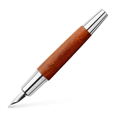 Bild av FABER CASTELL 148203 reservoarpenna e motion trä/krom, fjäder: B, inklusive presentförpackning, skaftfärg: brun/silver