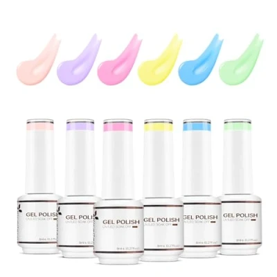 Bild av Nicedeco Semi permanenta UV /LED Soak Off Nagellack Livfulla Färger Hållbar 6 x 8 ML Set 2