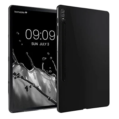 Bild av kwmobile skyddsfodral kompatibelt med Samsung Galaxy Tab S8 Plus/Galaxy S7 Plus fodral silikon surfplatta högglans svart