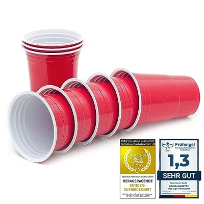 Bild av 100 återanvändbara koppar; Återanvändbara Dryckeskoppar för drycker 473 ml (16 oz) (100 stycken)