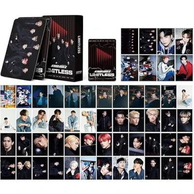 Bild av 55 st ATEEZ fotokort grupp ATEZ LIMITLESS nytt albumkort miniposter Lomo kort för fans, present