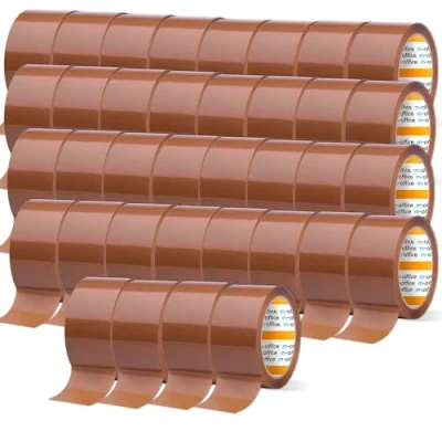 Bild av m office självhäftande tejp, brun rulle för förpackning av lådor, frakt, flyttning och hantverk, säker stark försegling, tejp (36 st, 36 mm x 66 m)