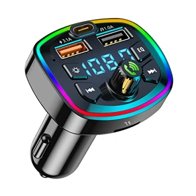 Bild av Bluetooth FM sändare Bil Tillbehör Handsfree Adapter, Radio Tändare Snabbladdning TF och USB hållare