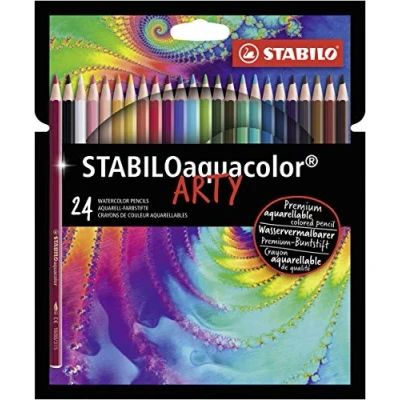 Bild av Färgpenna STABILO Aquacolor ARTY Förpackning 24 st blandade färger