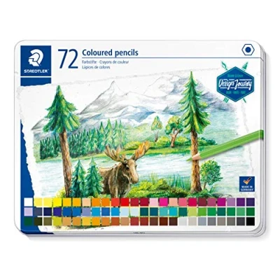 Bild av STAEDTLER Buntstifte, klassisches Sechskantformat, weiche Mine, hoch pigmentierte Farben, Metalletui mit 72 leuchtenden 146C