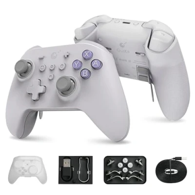 Bild av GULIkit KK3 MAX Bluetooth styrenhet med RGB ljus, magnetisk flytande vibrationsmotor, Hall joysticks och utlösare, 1 000 Hz frekvensomgång, 4 bakre knappar för PC/Switch/Steam/Android/iOS/MacOS