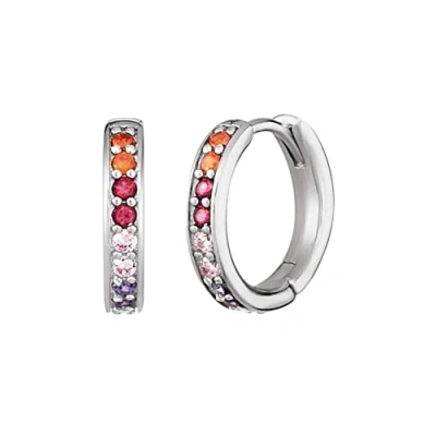 Bild av Engelsrufer Regenbogen Damen Creolen mit Zirkonia aus Sterling Silber in der Farbe Multicolor, ERE WARM ZIM CR 21