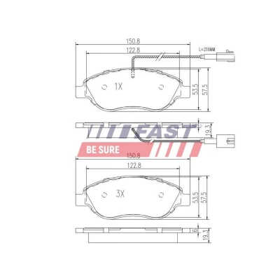 Bild av FAST FT29530 Jeu de plaquettes frein Essieu avant contact signal d&#039;usure exclu RENAULT: Clio 3, 4, Kangoo II Express, DACIA: Duster SUV