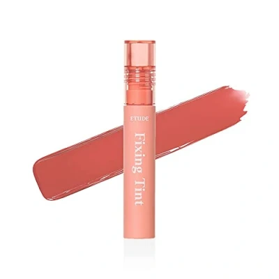 Bild av Etude House Fastställande nyans #03 Mellow Peach Långvarig högpigmentering flytande läppstift lätt och vattentät matt finish komplett täckning