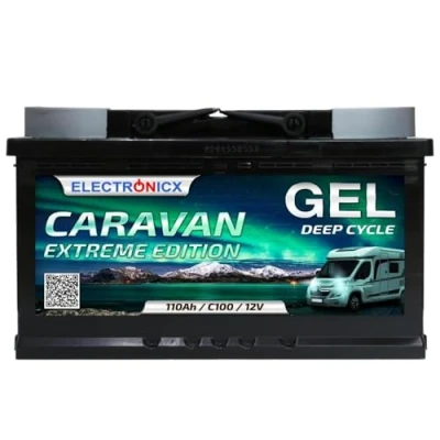 Bild av Electronicx 12 V 110 Ah Gel Batterie Deep Cycle Solarbatterie für Caravan, Camping &amp; Marine Wartungsfrei Extrem lange Lebensdauer Wohnmobile, Boote and netzunabhängige Stromversorgungen