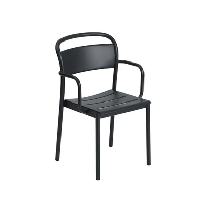 Bild av Muuto Linear Steel Armchair Trädgårdsstol Black L55,4 x D54 H85,1 cm