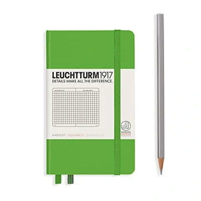Bild av LEUCHTTURM1917 357485 Anteckningsbok ficka (A6), inbunden 187 numrerade sidor, färsk grön, rutig