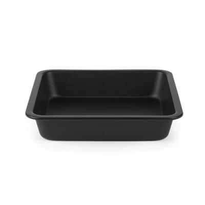 Bild av Salter BW12553EU7 Bakar fyrkantig kakburk 23 cm non stick brownie bakning och stekpanna, djup kakform, ugnssäker upp till 220C, PFOA fri, bakredskap för brownies/födelsedag/bröllopstårtor, svart