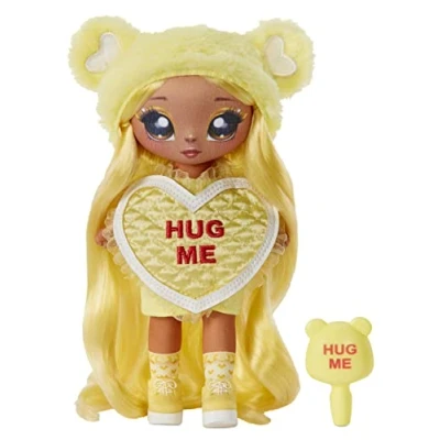 Bild av Na! Surprise 581345EUC Maria Buttercup Ours Sweetest Heart Series gul mjuk plyschdocka med blont hår, hjärtformad klänning &amp; borste att samla bra present för barn från 5 år