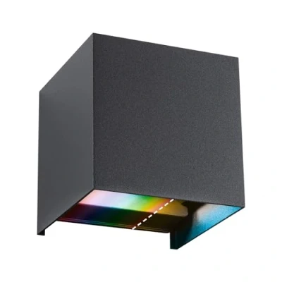 Bild av Paulmann Cybo LED utomhusvägglampa, RGBW, 10x10cm, antracit