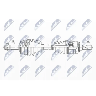 Bild av NTY NPW PL 097 Arbre de transmission Essieu avant gauche 608 79 OPEL: Corsa E 3/5 portes