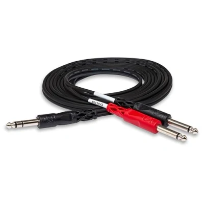 Bild av Hosa STP 201 Insertkabel, 6,35 mm TRS till Dual TS, 1 m